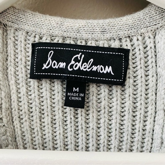 Sam Edelman Open Front Knit Cardigan Gray Sz Medium - Picture 4 of 9
